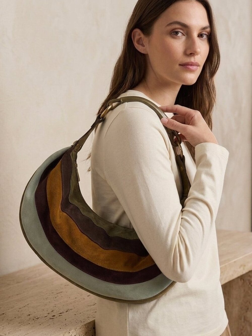 New Fall 2026 collection Patricia Nash Bente Hobo - Suede Color block Hobo-NWT - Picture 7 of 7
